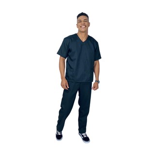 Pijama Cirúrgico/Scrub Masculino Preto! Ideal para medicos, enfermeiros, veterinarios. BORDADO GRÁTIS