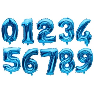 Um Balão metálico de número azul tamanho 40 cm a sua escolha de 0 a 9