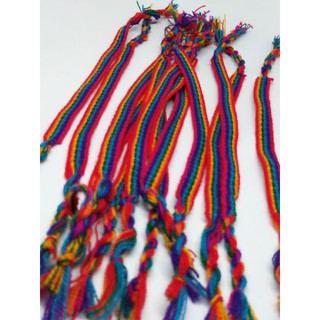 pulseira fina colorida arco íris lgtb tornozeleira algodão 12 unidades unissex moda