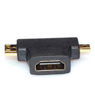 1X Adaptador Conector 3 em 1 HDMI Fêmea para Micro HDMI Macho Mini HDMI Macho 7' (1)