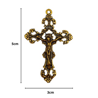 50 Crucifixos Italianos 5 cm em Ouro Velho Para Terço