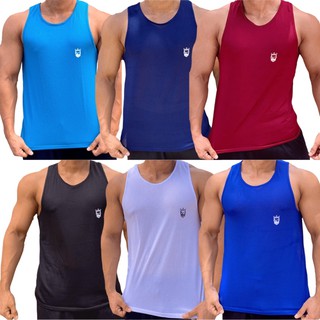 Regata de Academia Camiseta Fitness Dryfit Masculina Para Treino Musculação Diversas Cores