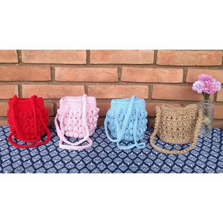 Mini Bolsas Femininas de Crochê tipo Sacola Bolsinha Infantil Mini Bags.