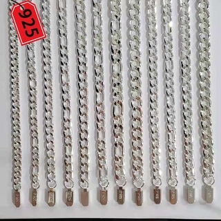 quadrada colar Pulseira masculina de aço inoxidável cubana prata figaro corrente pulseira lateral (1)
