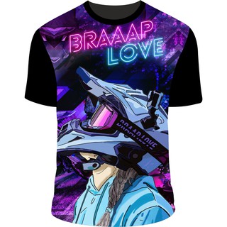 camiseta feminina motocross love braaap , estampada.