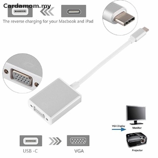 FCC Cabo Adaptador USB 3.1 Tipo C Para VGA-Macho 1080p Fêmea Conversor (Carmam.my)