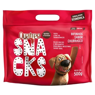 Petiscos Quatree Snacks Bifinhos Sabor Churrasco para Cães Pacote 500g