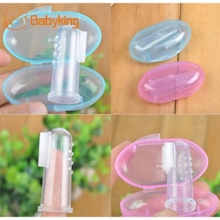 BABYKING 2 Pçs Mordedor De Escova De Dentes Flexível Segura Para Dedo De Bebês (1)