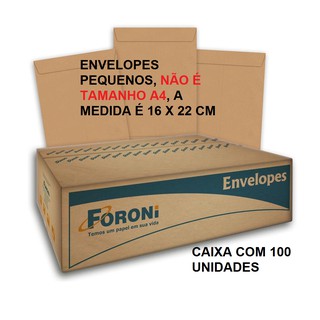 Envelope Kraft Natural Folha A5 16 X 22 Cm Pardo Mm 100 Un Foroni no Atacado