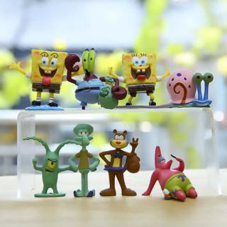 8PCS Conjunto SpongeBob Calças Quadradas Patrick Estrela Tentacles Figura Brinquedos (6)