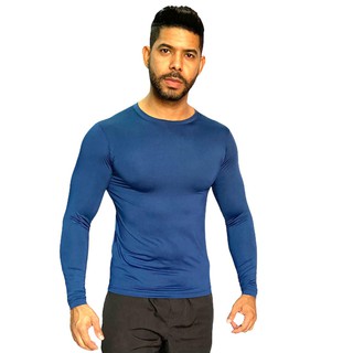 Blusa Térmica Masculina Proteção Uv Fator 50+ Azul Marinho Varias Cores TRASPADINI UV