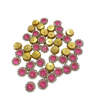Enfeites com Strass - Rosa Pink 10MM - Pct c/ 20 Unid