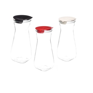 garrafa jarra decanter vidro 1,2 litros com tampa plastica color invicta