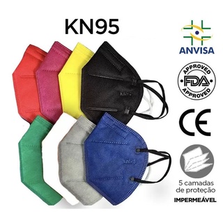 KIT 10 Máscaras Descartáveis Kn95 Respiratória Máscara com 5 Camadas Proteção PFF2