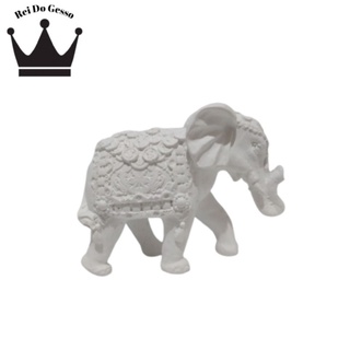 Estatueta Elefante decoração da sorte fortuna de gesso (2)