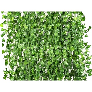 Trepadeira 2 M a UNIDADE Artificial Verde Hera Pacote Ramas Muro Ingles Jardim Vertical (1)