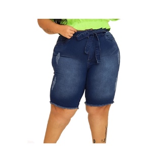 Bermuda Jeans Com Lycra Feminina Plus Size Tamanho Grande ótimo acabamento