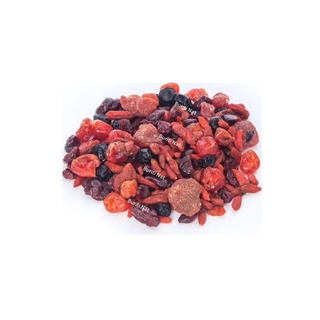 ix Frutas Vermelhas 1kg (Cramberry - Gojiberry - Blueberry - Morango e Cereja) desidratados alta qualidade- porções iguais dos produtos