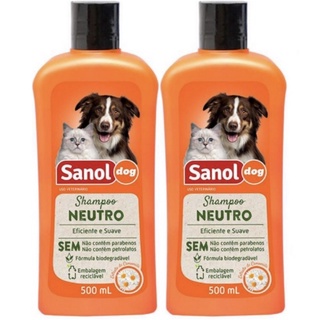 kit c/ 2 unidades Shampoo Sanol dog Neutro para (cães e gatos)