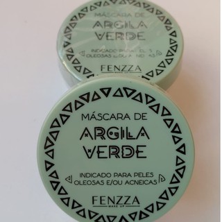 Mascara facial Argila verde Hidratante Detox Fenzza 25g para pele rosto oleosa skincare .