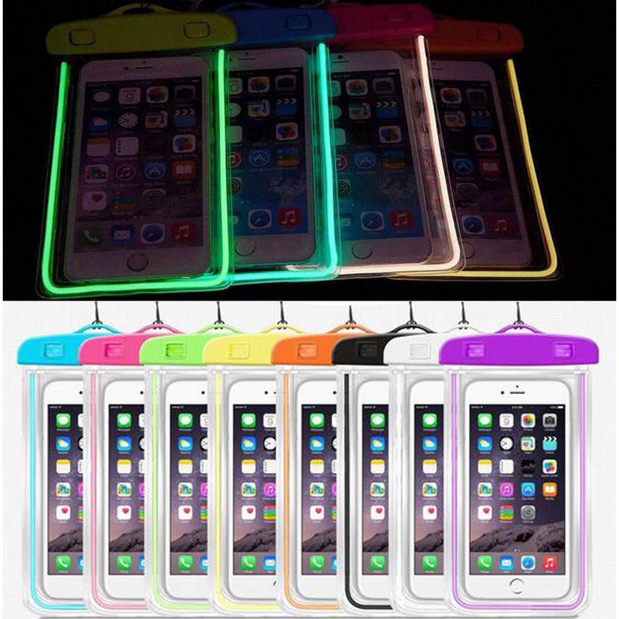 Capa De Celular Universal À Prova D'água Luminosa Subaquática Para iPhone