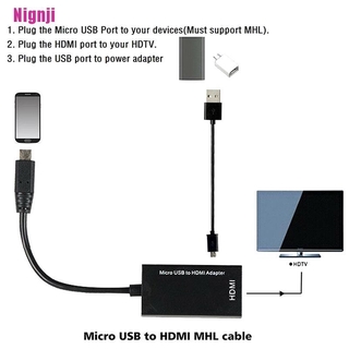 (Nignji) Cabo Adaptador Micro USB 2 0 para HDMI HDTV/TV/HD para Celular Samsung LG S7 (7)
