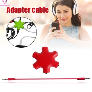 6-Way Multi Headphone Audio Splitter Connector for Tablet Laptop PC MP3 Player Speaker & More