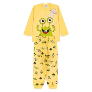 Conjunto pijama estampa divertida inverno manga longa masculino infantil tamanho 1/2/3.