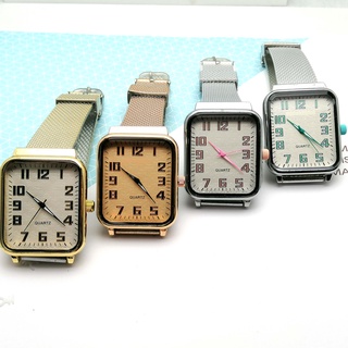Relógio feminino Pulseira de malha grande relógio quadrado / casual moda relógio de quartzo