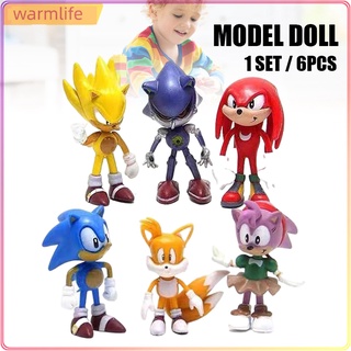 6 Pcs Sonic Ouriços Figura Do Brinquedo Brinquedos Dos Desenhos Animados Caráter Modelo Boneca Para Crianças Miúdo
