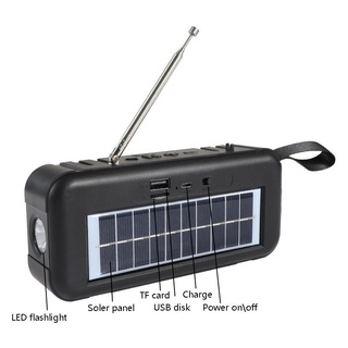 Mini Alto-Falante/Caixa De Som Portátil Com Bluetooth/Carregamento Solar/LED/TF/USB/Função De Rádio FM