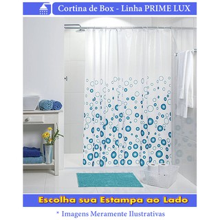 Cortina Box de Banheiro - Linha PRIME LUX - VARIAS ESTAMPAS - 1,40m x 2,00m - Jolular.Shop