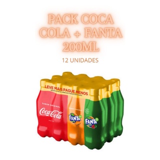 COCA MAIS FANTA 200ml pack com 12unidades