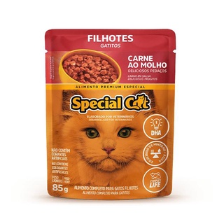 Racao Special Cat Sache Gatos Filhotes Carne 85g
