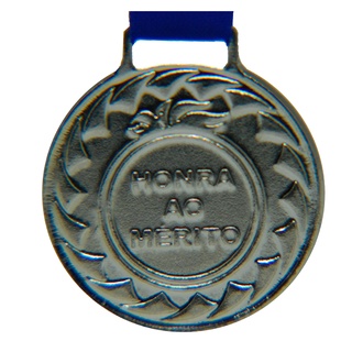Medalha de Prata M30 Honra ao Mérito Com Fita Azul Crespar