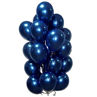 25 Unid Balão 5 Pol Azul Meia Noite Cromado Metalizado
