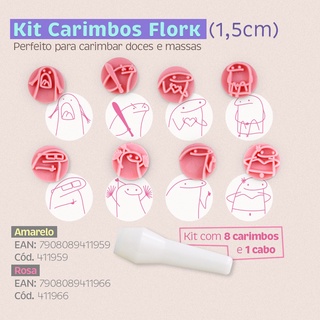 Kit carimbos flork para brigadeiro - rosa bebe