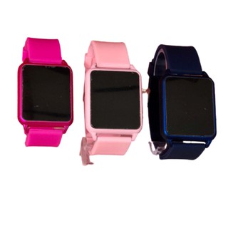 Relógio Led Watch Quadrado Colorido Digital Silicone