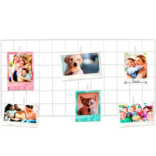Painel de Fotos Memory Board Painel Fotos Tela Aramado 60x30cm Com Mini Prendedores Brinde (4)