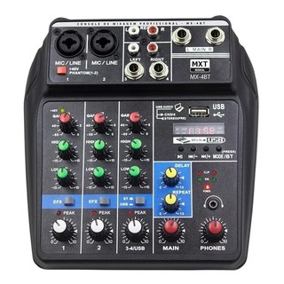 Mesa de Som Interface de áudio de Gravação Digital MXT MXA4BT Usb Bluetooth Mixer 4 canais stereo efeitos de voz Phantom Power