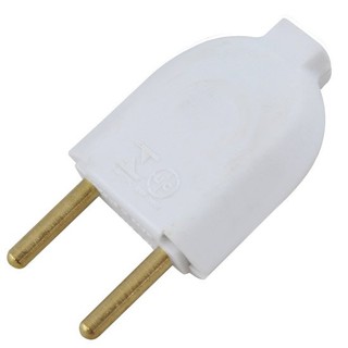 Plug Macho 2P 10A/250V Branco (1)