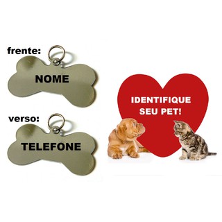 Tag de Identificação Pet Personalizada (com nome e telefone) (9)