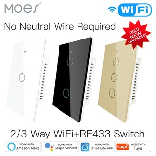 nterruptor de luz inteligente wi-fi rf433, sem fio neutro, one fire, smart life, controle app tuya, funciona com alexa, google home, 110v, 220v