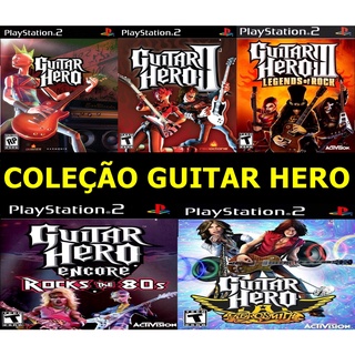 PS2 - COLEÇÃO GUITAR HERO (DESBL. / DESTR.)