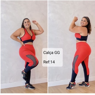 Conjunto Calça Legging Feminina Fitness Plus size+Top com bojo