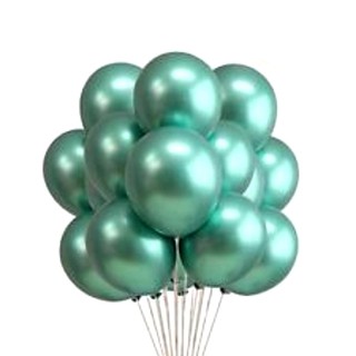 25 Unid - Balão Bexiga Verde 5 Pol Cromado Metalizado