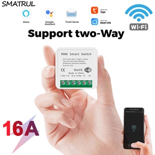 Interruptor inteligente Smart Wifi 16A automação residencial Alexa Google Tuya mini sonoff 2 Vias
