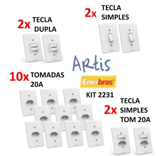KIT 2231 - TECLAS TOMADAS - LINHA ARTIS - ENERBRAS