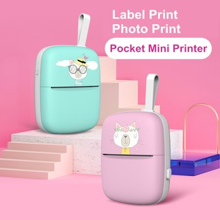 Cartoon Mini Portable Thermal Printer Photo Pocket Printer Printing Wireless Bluetooth For Android Ios Printers Impresoras