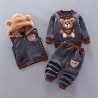Roupas infantis meninos roupas de outono e inverno bebê infantil terno casual de três peças terno 0-1-4 anos (1)